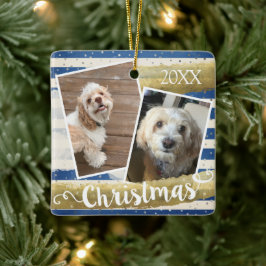 Adorno De Cerámica Dos Navidades personalizados de foto