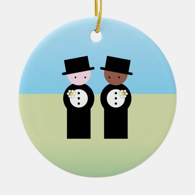 Adorno De Cerámica Dos novios un caucásico (Frente)