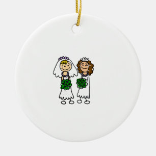 Adorno De Cerámica Dos pequeñas novias lindas