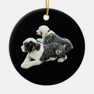 Adorno De Cerámica Dos perros pastores