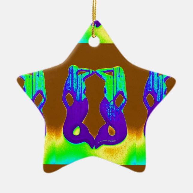 Adorno De Cerámica dos sirenas moradas (Frente)