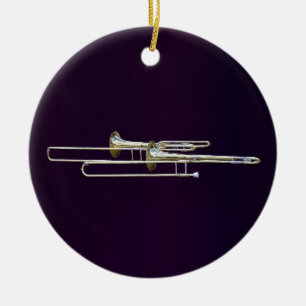 Adorno De Cerámica Dos trombones