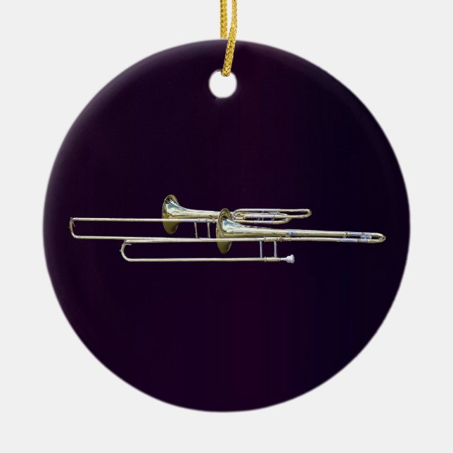 Adorno De Cerámica Dos trombones (Frente)