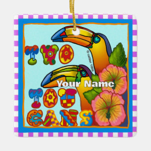 Adorno De Cerámica Dos Tucanes