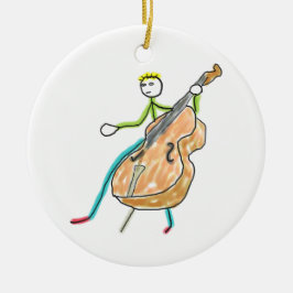Adorno De Cerámica Double Bass Stickman