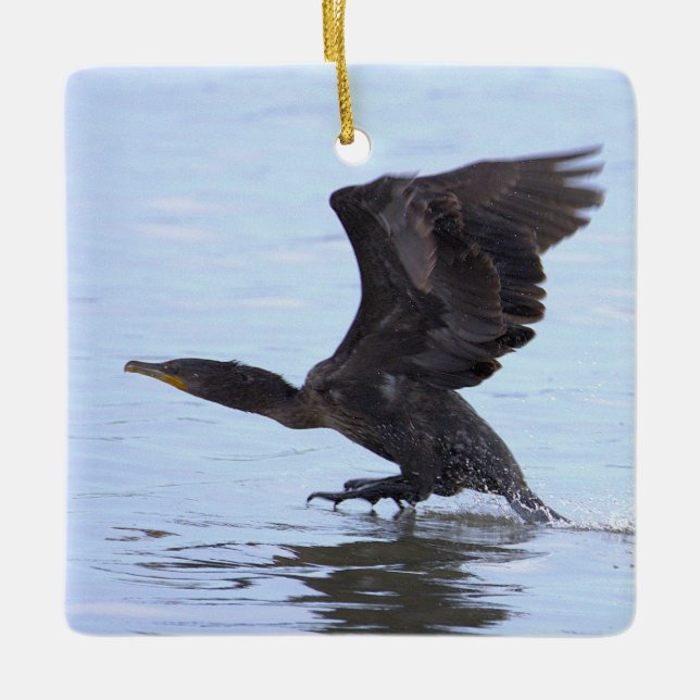 Adorno De Cerámica Double-crested Cormorant Ornament  (Anverso)