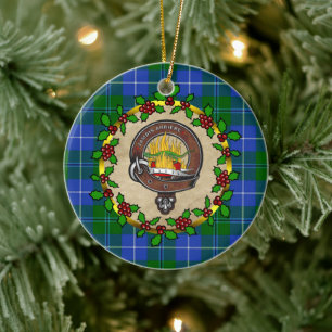 Adorno De Cerámica Douglas Clan Badge & Tartan Personalizado Xmas