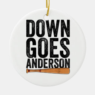 Adorno De Cerámica DOWN GOES ANDERSON FUNNY BASEBALL regalo ANDERSON