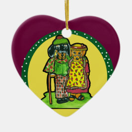 Adorno De Cerámica Doxies de los grandes padres