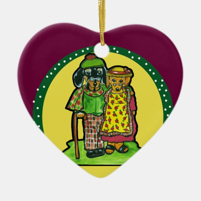 Adorno De Cerámica Doxies de los grandes padres (Frente)