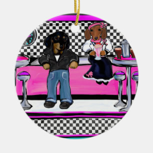 Adorno De Cerámica Doxies de rock y Roll