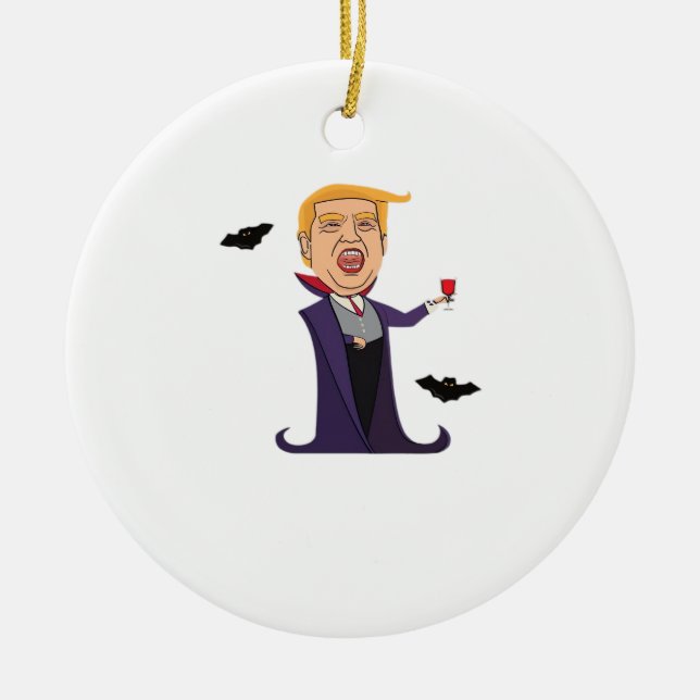 Adorno De Cerámica Drácula de Halloween es divertida (Frente)