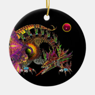 Adorno De Cerámica DRAGO Pink Red Ruby Monogram