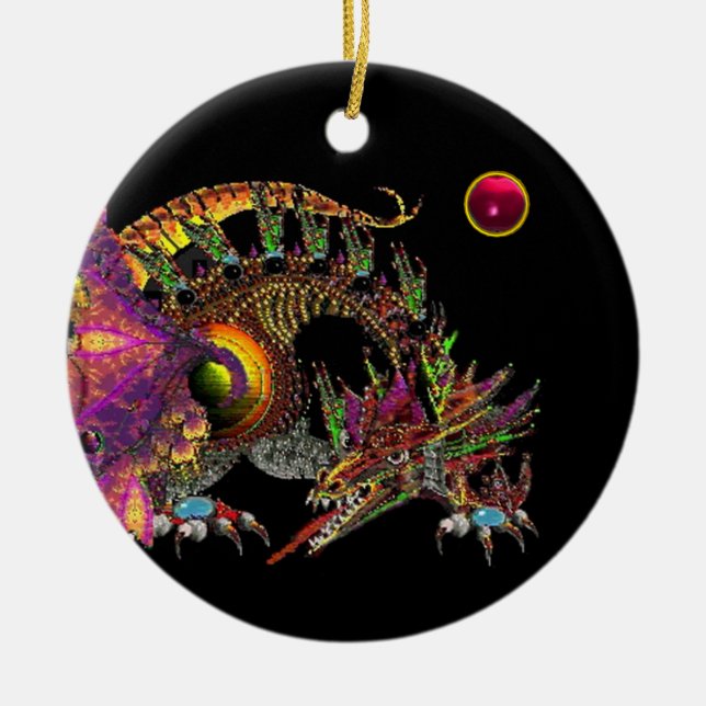 Adorno De Cerámica DRAGO Pink Red Ruby Monogram (Frente)