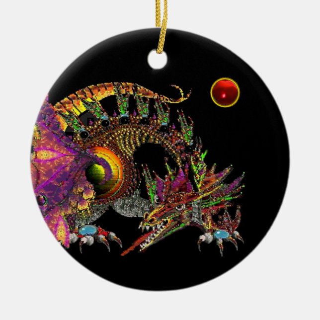 Adorno De Cerámica DRAGO Red Ruby Monogram (Frente)