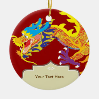 Adorno De Cerámica Dragón afortunado del chino del encanto