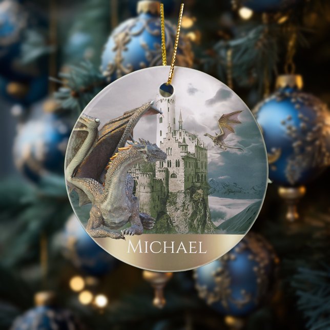 Adorno De Cerámica Dragon Bronze Castle Fantasy Personalizada (Subido por el creador)