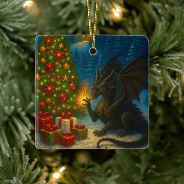 Adorno De Cerámica Dragon Christmas Tree Holiday Ceramic Ornament (Árbol)