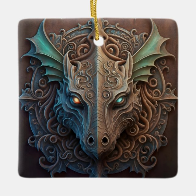 Adorno De Cerámica Dragón de estilo de gárgola medieval (Anverso)