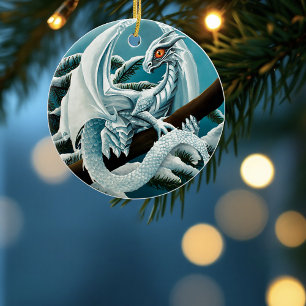 Adorno De Cerámica Dragón de invierno blanco para bebés