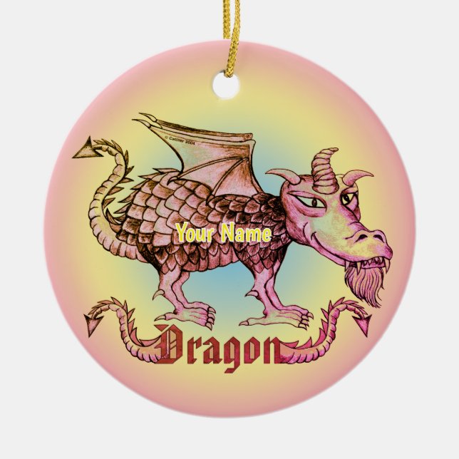 Adorno De Cerámica Dragón de Mazmorra  (Frente)