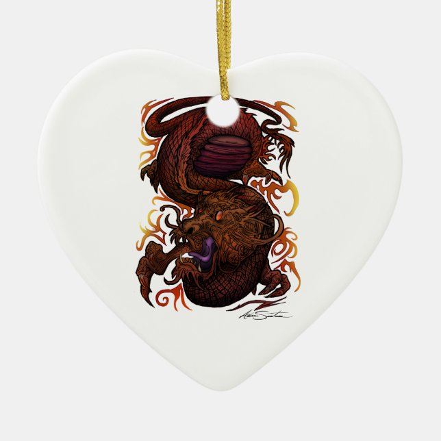 Adorno De Cerámica Dragón (Diseño de firma) (Frente)