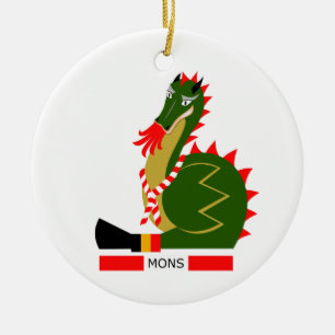 Adorno De Cerámica Dragón Verde de la ciudad de Mons, Bélgica