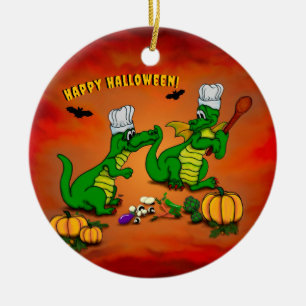 Adorno De Cerámica Dragones - ¡Feliz Halloween! Hoy cocinaré