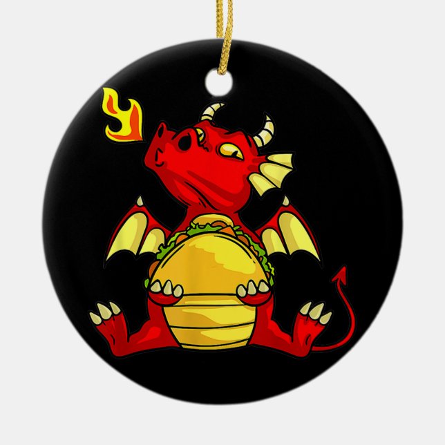 Adorno De Cerámica Dragones Tacos Hombres Niños Amor Mexicano (Frente)