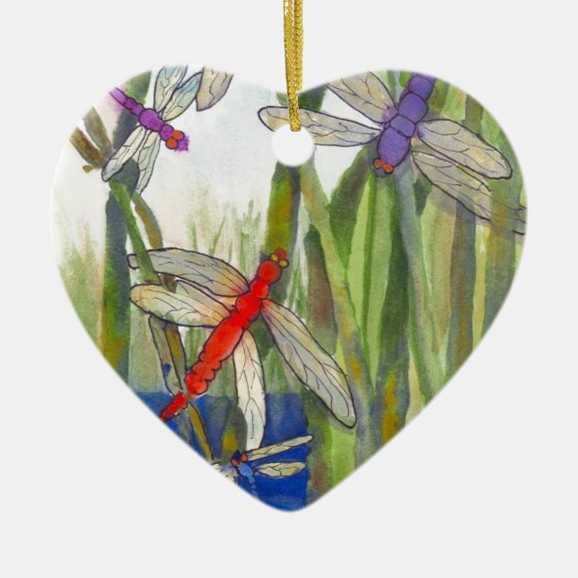 Adorno De Cerámica Dragonflies Summer (Frente)