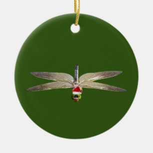Adorno De Cerámica Dragonfly con Navidades de luces Gorras