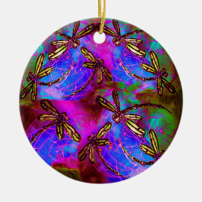 Adorno De Cerámica Dragonfly Hippy Flit (Frente)