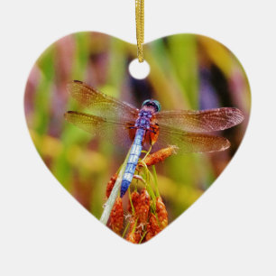 Adorno De Cerámica Dragonfly verde azulado