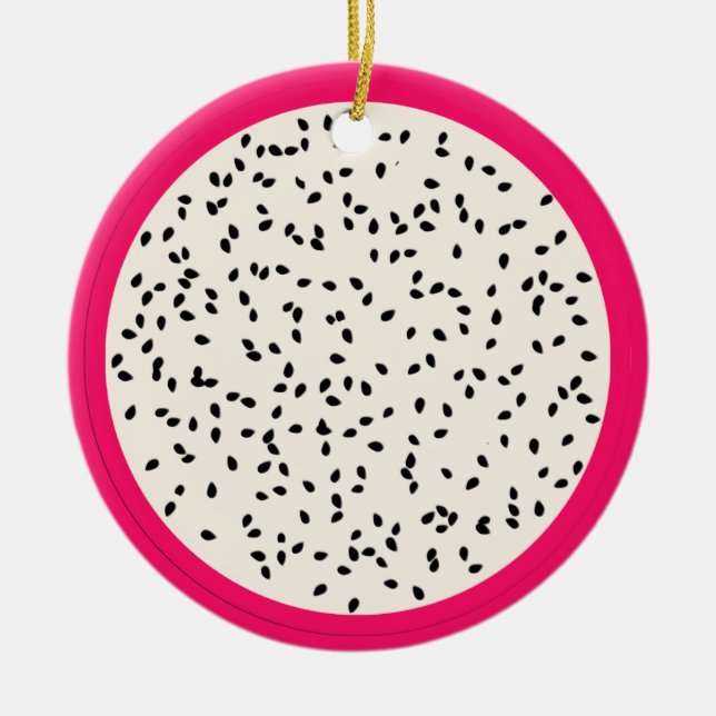 Adorno De Cerámica Dragonfruit / Dragon Fruto Estilizado Fruto Slice (Frente)