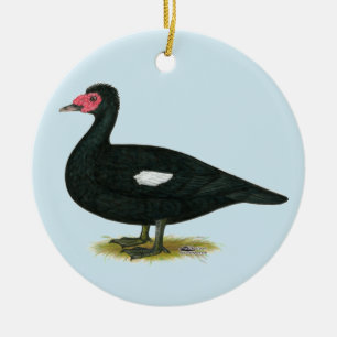 Adorno De Cerámica Drake negro Muscovy