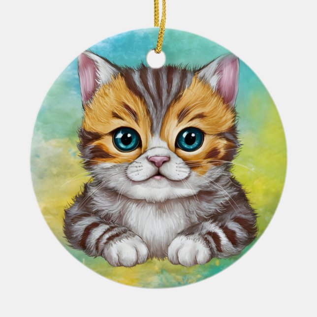 Adorno De Cerámica Drawing Cat (Frente)