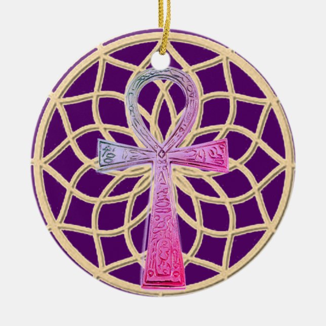 Adorno De Cerámica Dream Catcher Ankh (Frente)