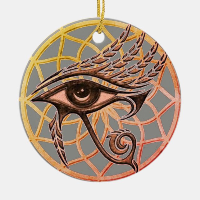 Adorno De Cerámica Dream Catcher Eye Of Horus (Frente)