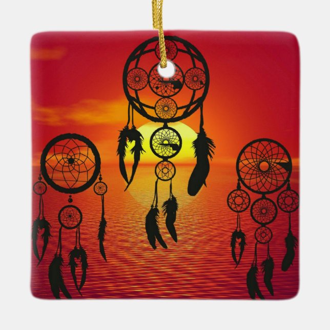 Adorno De Cerámica Dreamcatcher Sunset (Anverso)