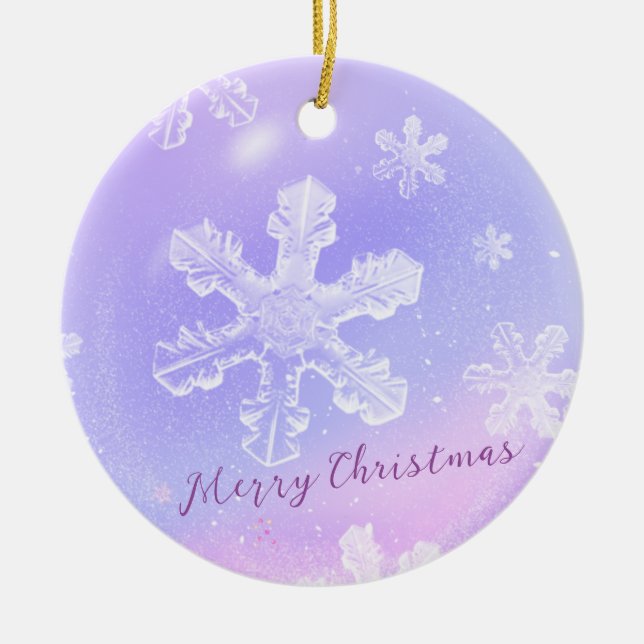 Adorno De Cerámica Dreamly Purple Crystal Ball Translucent Snowflake (Frente)