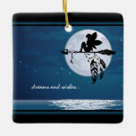 Adorno De Cerámica dreams and wishes - Full Moon and Fairy Beach<br><div class="desc">dreams and wishes ~ Full Moon over Water,  Fairy and Boho Arrow Beach Holiday Christmas Tree Ceramic Ornament - Personalize with a name,  year or any text that you wish to add.  -</div>