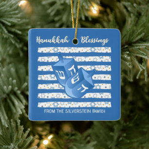 Adorno De Cerámica Dreidel Personalizado Hanukkah
