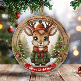 Adorno De Cerámica Dressed Whimsical Reindeer Fun Holiday Season 🦌🎄