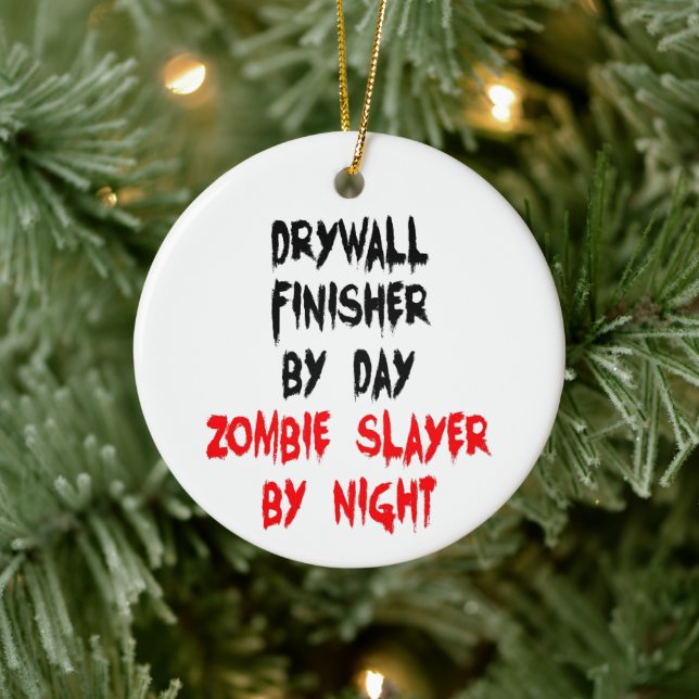 Adorno De Cerámica Drywall Finisher Zombie Slayer (Árbol)