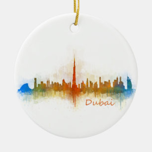 Adorno De Cerámica Dubai Skyline Cityscape Emirates v3