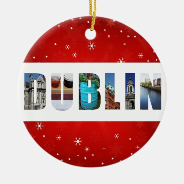 Adorno De Cerámica Dublin Irlanda: Fotos de viaje de Navidades de cop (Frente)