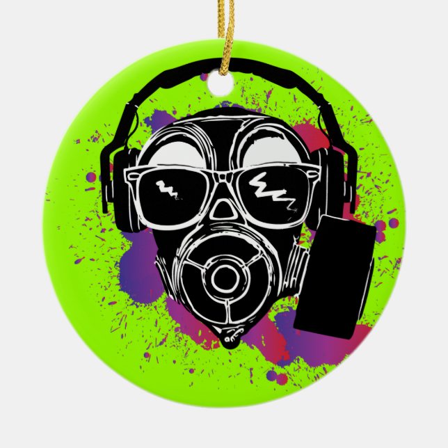 Adorno De Cerámica Dubstep Gasmask (Frente)