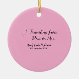 Adorno De Cerámica Ducha de viaje agregar nombre fecha señorita a Sra