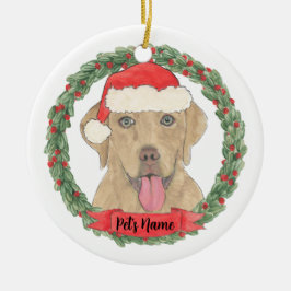 Adorno De Cerámica Dudley Labrador personalizado Navidad