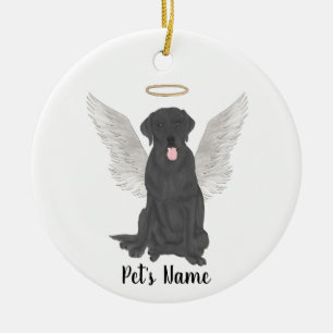 Adorno De Cerámica Duelo Personalizado por Labrador Retriever Negro
